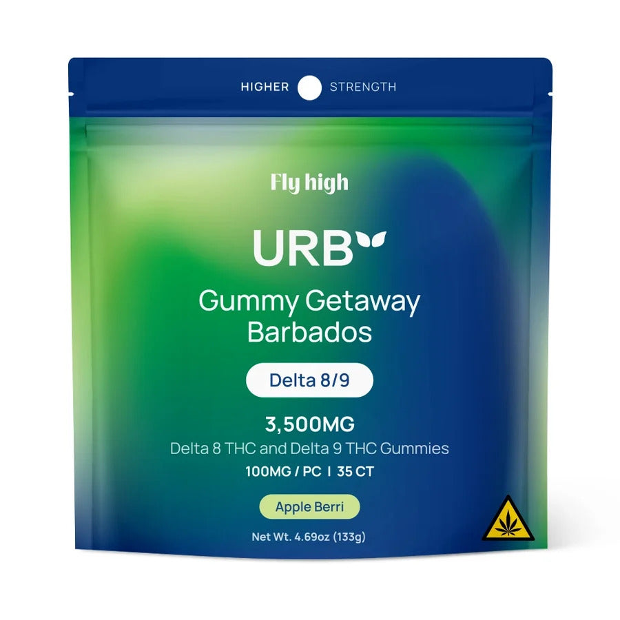 Urb Live Resin Gummies 3500mg – 100mg Per Gummy | Delta 8 + Delta 9 | 35ct