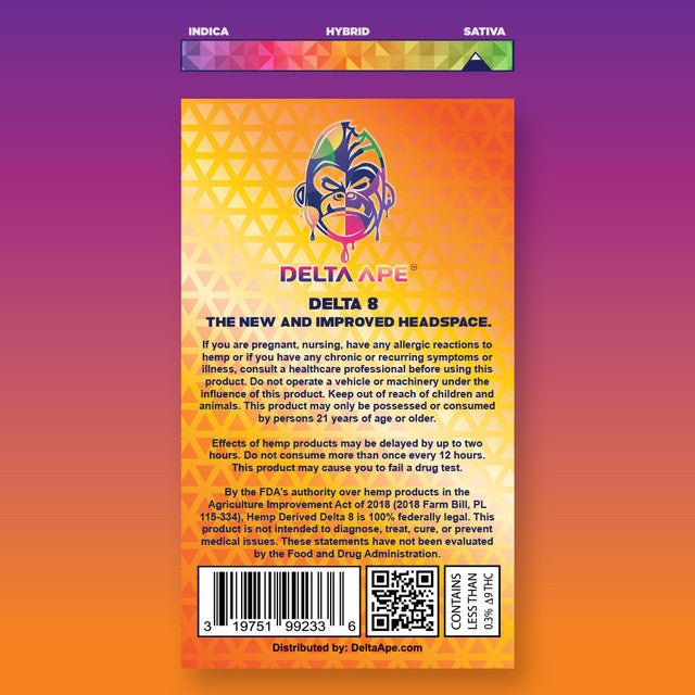 Delta Ape Delta 8 THC Vape Cartridge