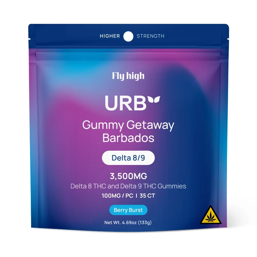 Urb Live Resin Gummies 3500mg – 100mg Per Gummy | Delta 8 + Delta 9 | 35ct