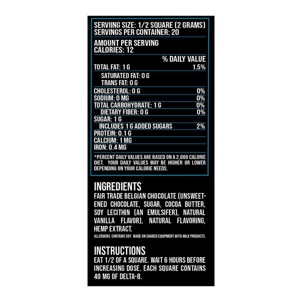 Tiramisu Dark Chocolate Bar 300mg D8 - Triangle Hemp Wellness