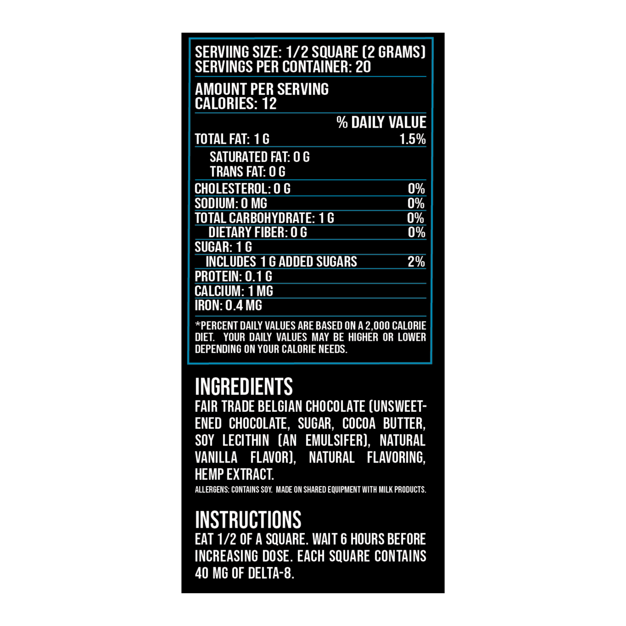 Tiramisu Dark Chocolate Bar 300mg D8 - Triangle Hemp Wellness