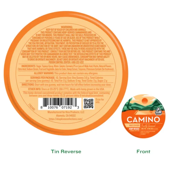 Camino Freshly Squeezed - Recover - 5mg THC : 10mg CBG Gummies - Triangle Hemp Wellness