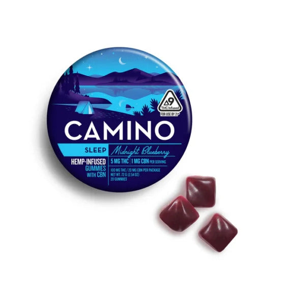 Camino Midnight Blueberry - Sleep - 5mg THC : 1mg CBN Gummies - Triangle Hemp Wellness