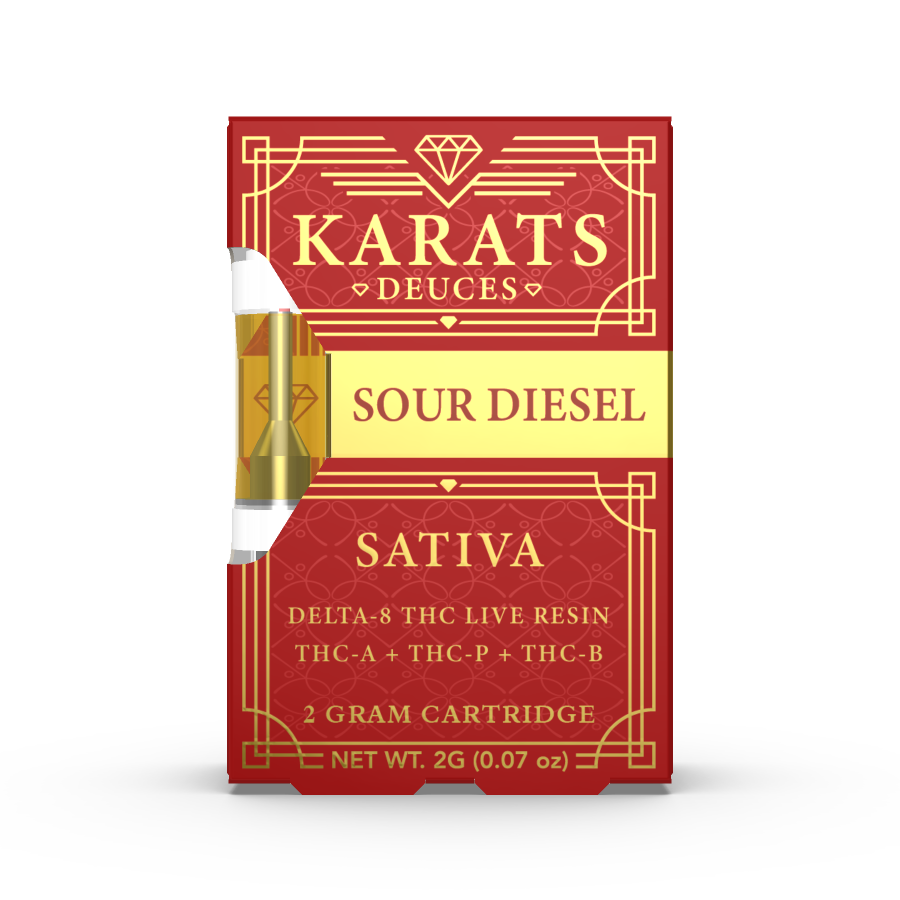 Sour Diesel Karats Deuces Cartridge 2G - Triangle Hemp Wellness