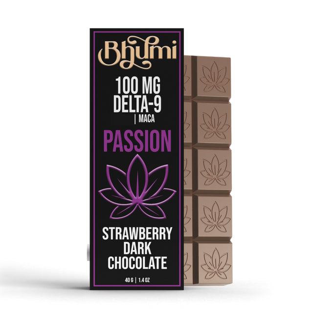Bhumi Strawberry Maca Passion Dark Chocolate Bar Delta-9