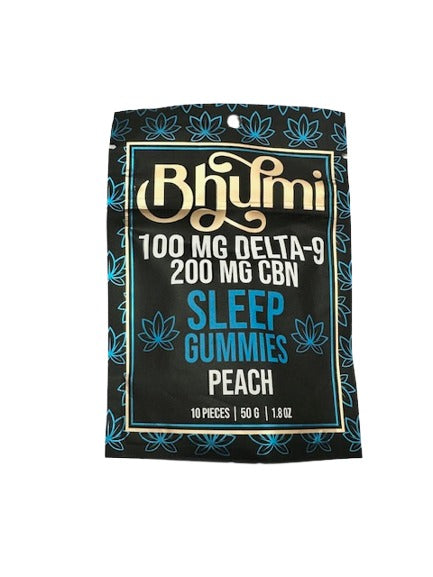 Bhumi Peach Gummy 10pc (200mg CBN + 100mg D9) - Triangle Hemp Wellness