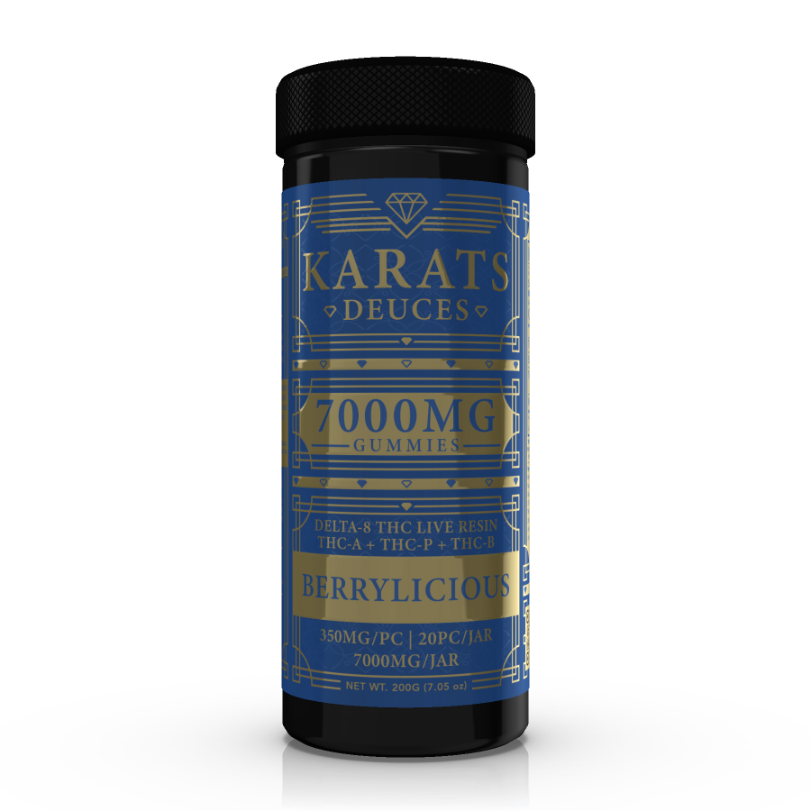 Berrylicious Karats Deuces THC-A Gummies 7,000mg - Triangle Hemp Wellness