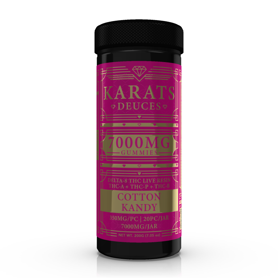 Cotton Kandy Karats Deuces THC-A Gummies 7,000mg - Triangle Hemp Wellness