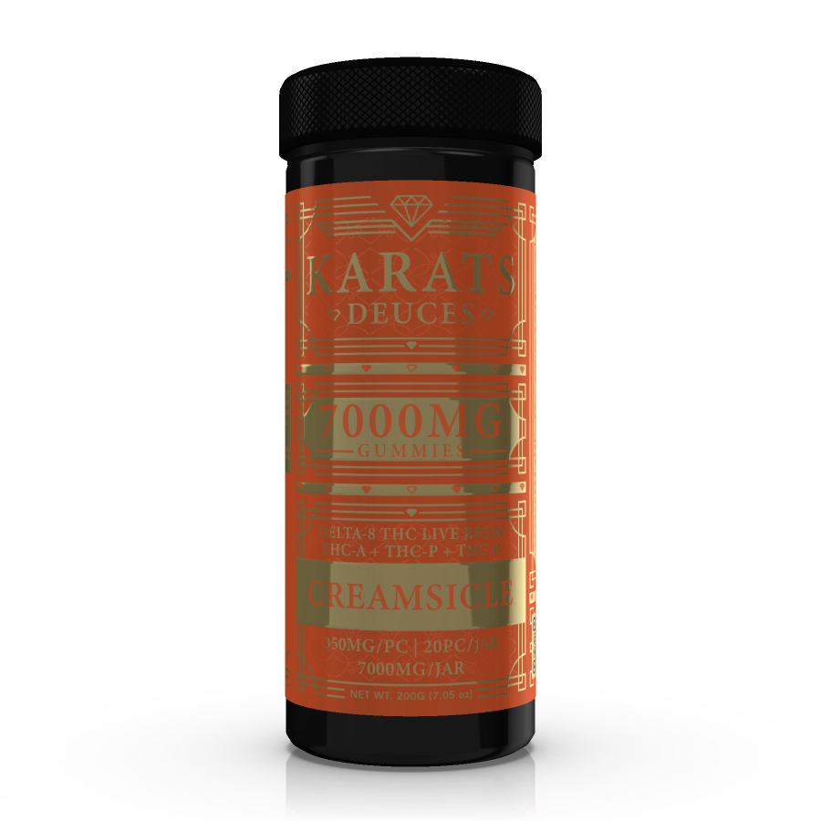 Creamsicle Karats Deuces THC-A Gummies 7,000mg - Triangle Hemp Wellness