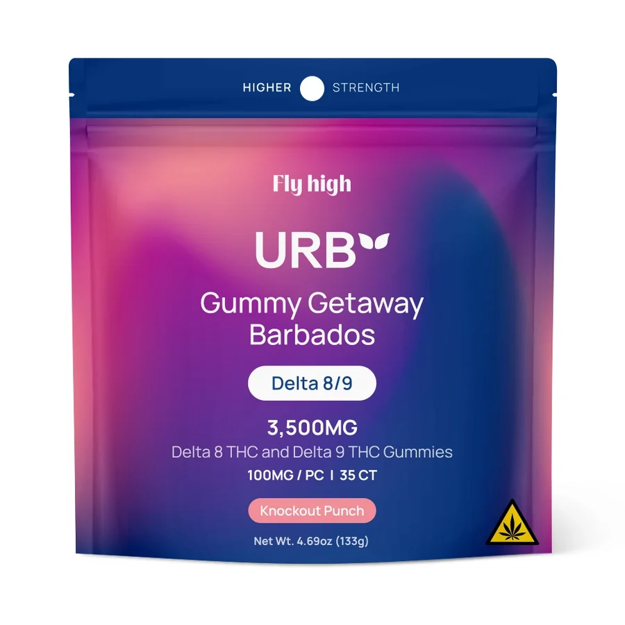 Urb Live Resin Gummies 3500mg – 100mg Per Gummy | Delta 8 + Delta 9 | 35ct