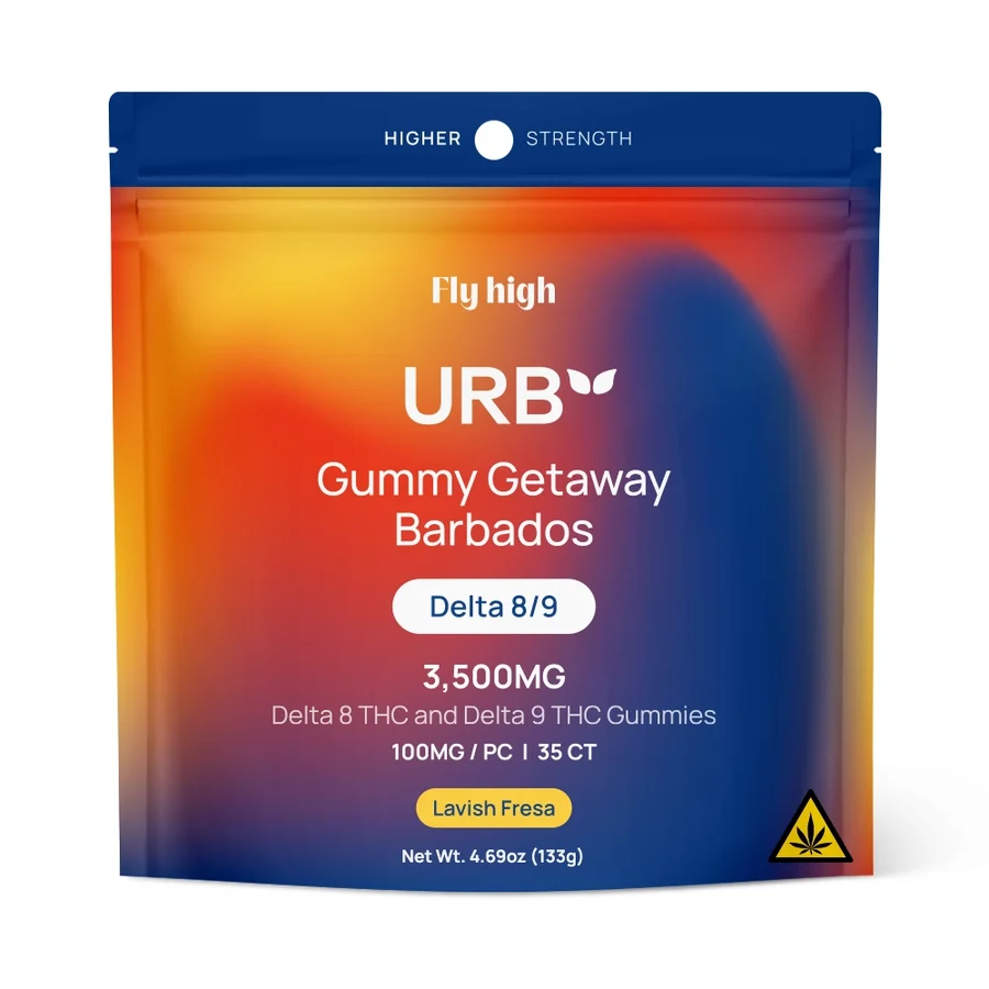 Urb Live Resin Gummies 3500mg – 100mg Per Gummy | Delta 8 + Delta 9 | 35ct