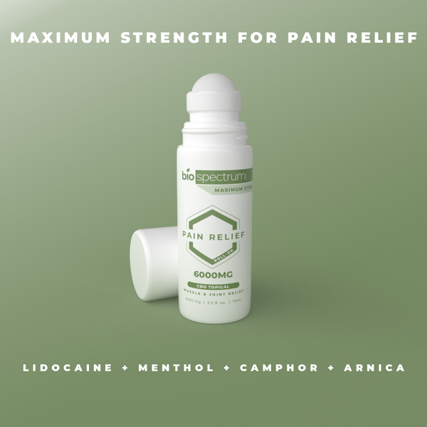 BioSpectrum Topical Relief Roll-On 6000mg | Broad Spectrum CBD + Lidocaine