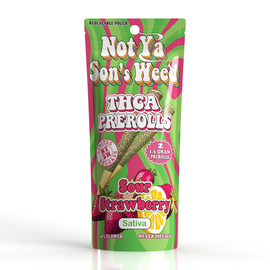 NYSW Sour Strawberry Pre Roll – THCA 2 Pack - Triangle Hemp Wellness