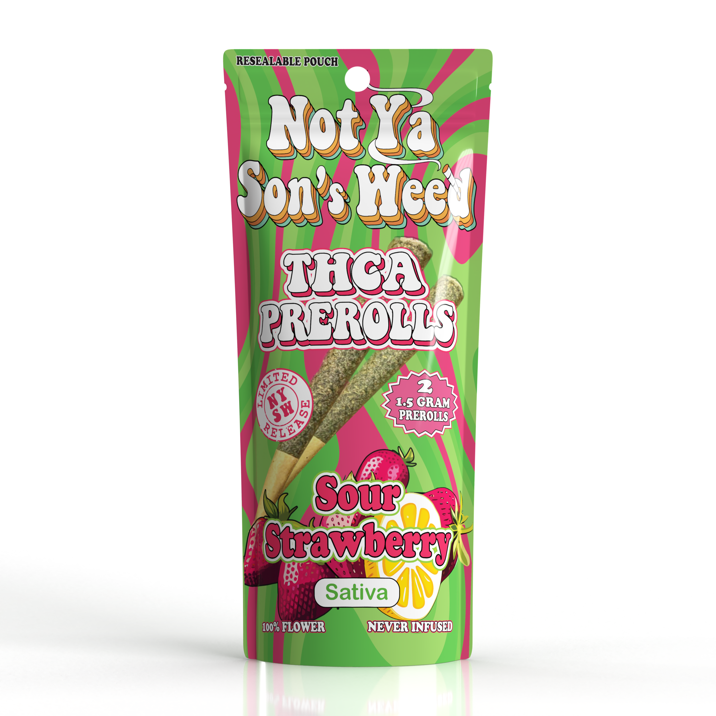 NYSW Sour Strawberry Pre Roll – THCA 2 Pack - Triangle Hemp Wellness