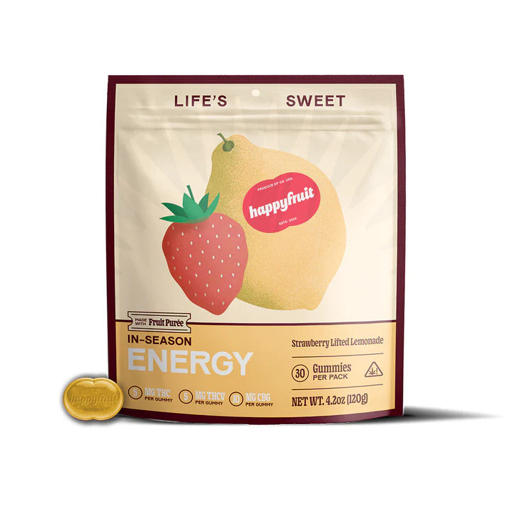 Happy Fruit-Strawberry Lifted Lemonade-Delta 9-THCV-CBG-Sativa - Triangle Hemp Wellness