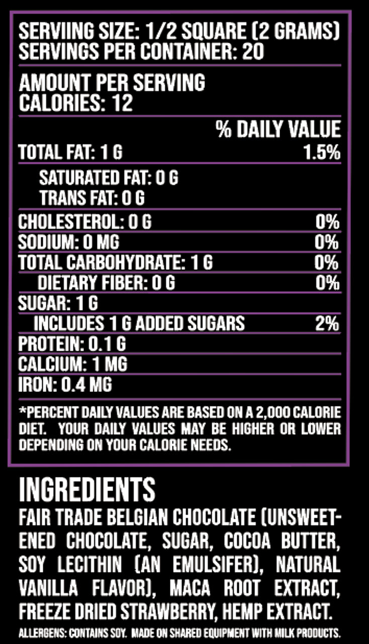 Bhumi Strawberry Maca Passion Dark Chocolate Bar Delta-9