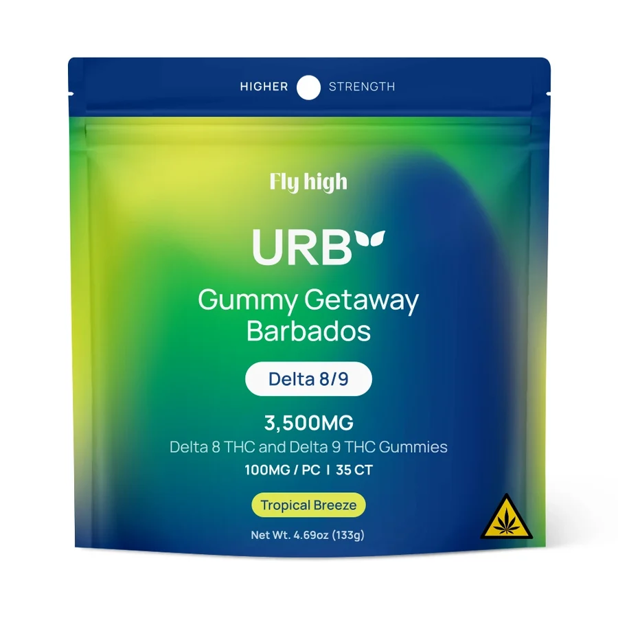 Urb Live Resin Gummies 3500mg – 100mg Per Gummy | Delta 8 + Delta 9 | 35ct