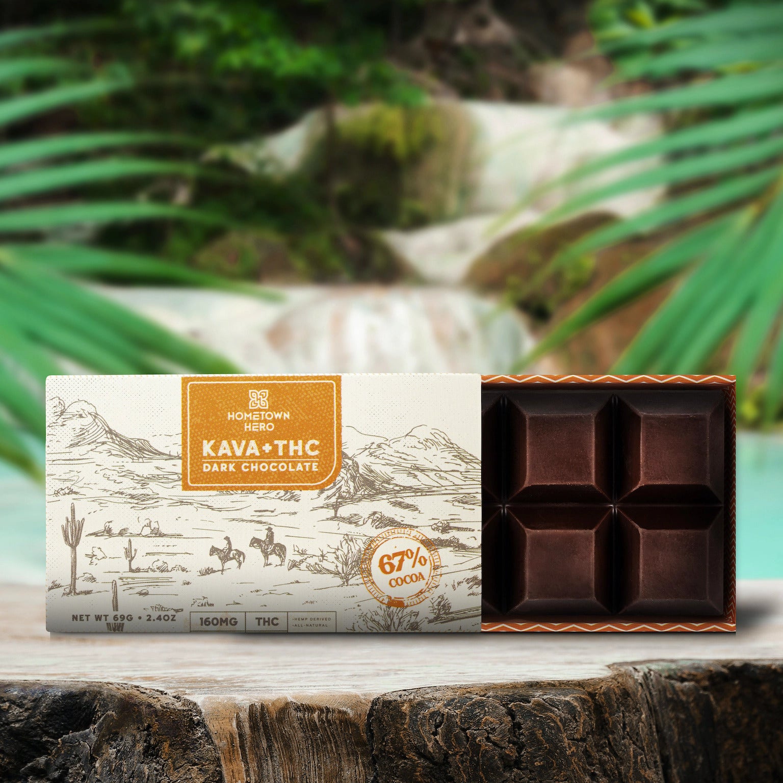 Kava + Delta 9 THC Dark Chocolate Bar Hometown Hero - Triangle Hemp Wellness
