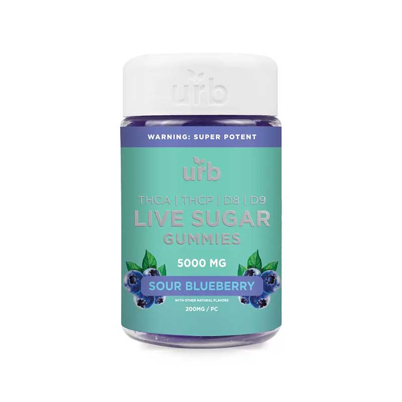 Urb THCA Live Sugar Gummies | Sour Blueberry – 5000mg - Triangle Hemp Wellness