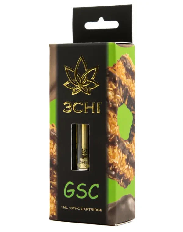 3 CHI Delta 8-THC 1ml Vape Cartridge 1000mg-GSC (Girl Scout Cookie) - Triangle Hemp Wellness