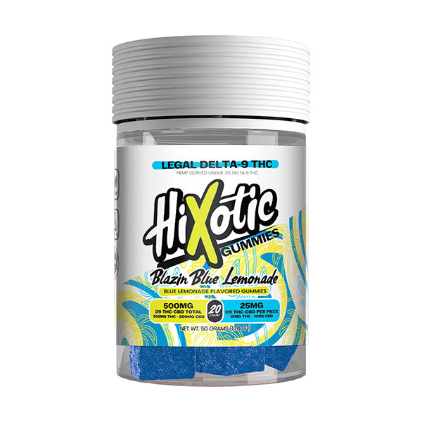Hixotic Delta 9 THC Gummies -Blazin Blue Lemonade 500MG - Triangle Hemp Wellness