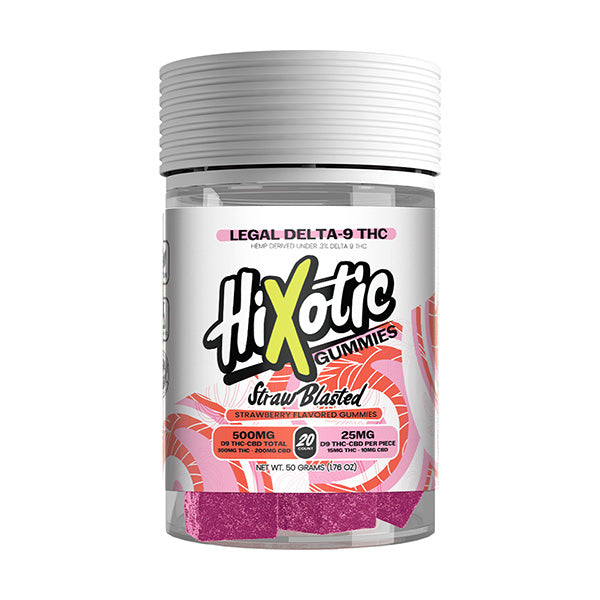 Hixotic Delta 9 THC Gummies - Straw Blasted 500MG - Triangle Hemp Wellness