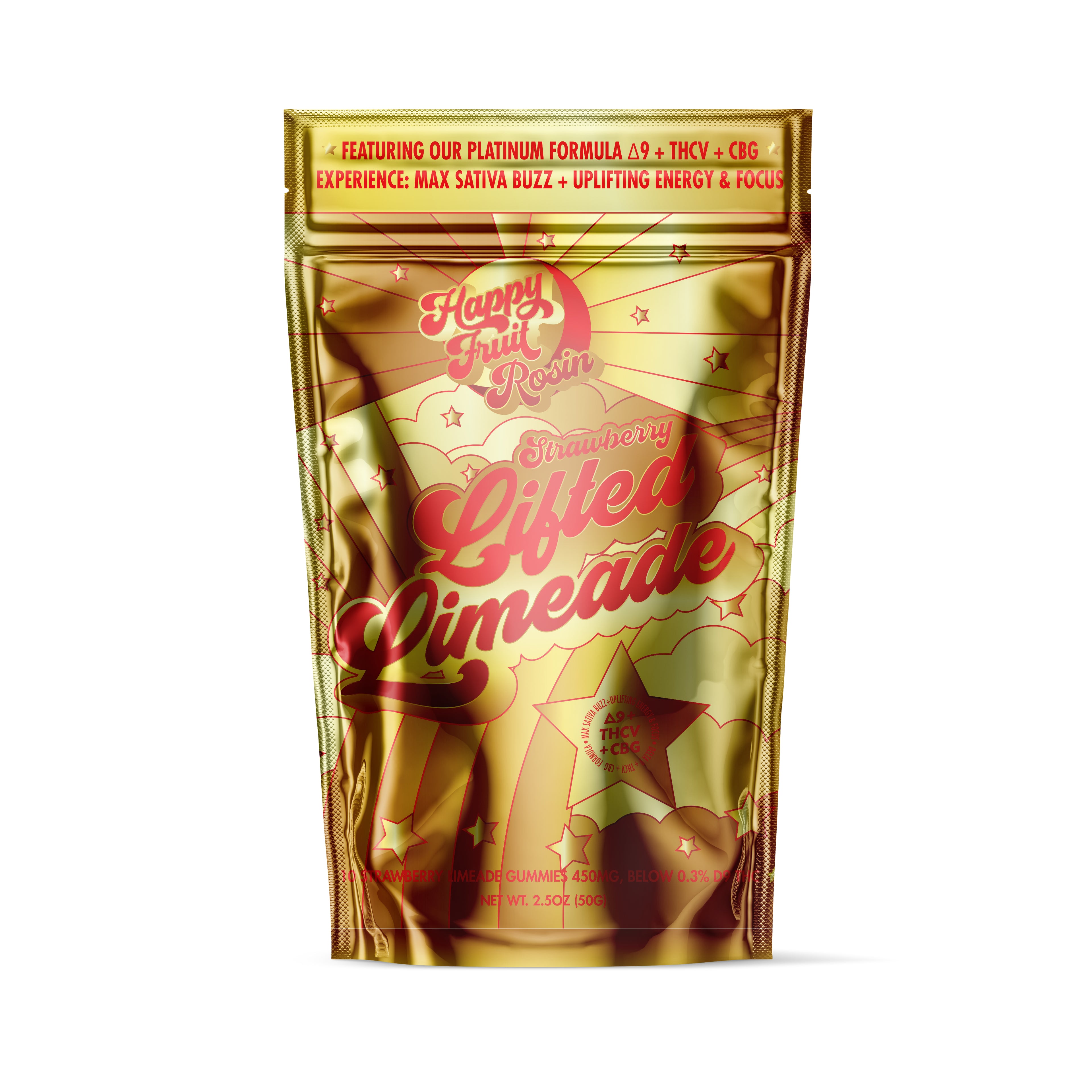 Happy Fruit-Strawberry Lifted Limeade-Delta 9-THCV-CBG-Sativa - Triangle Hemp Wellness