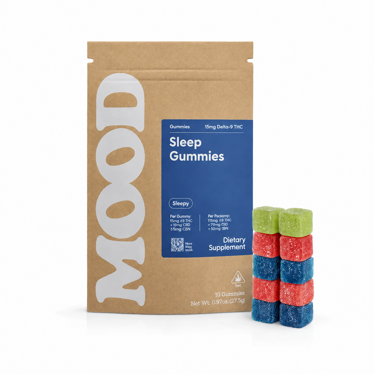 Mood Sleepytime Advanced Gummies – 15mg Nano Delta-9 | Reishi, L-Theanine & Ashwagandha