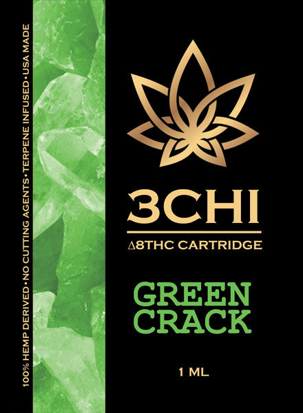 3CHI Green Crack Delta 8 1ml Cartridge - Triangle Hemp Wellness
