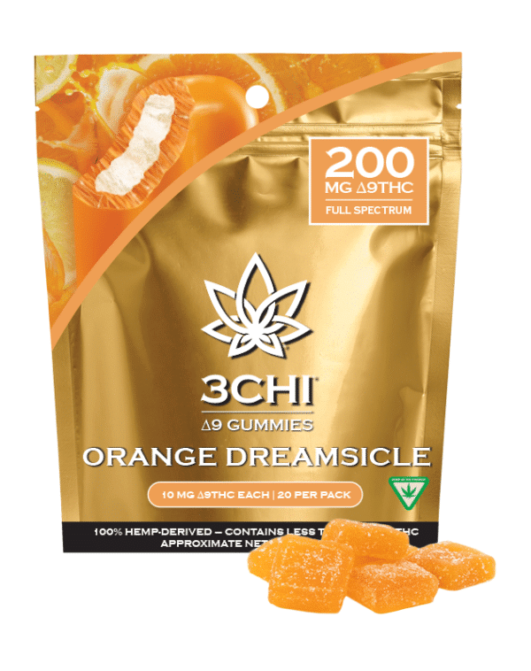 3 CH Delta 9 THC Gummies 10mg - orange dreamsicle flavor