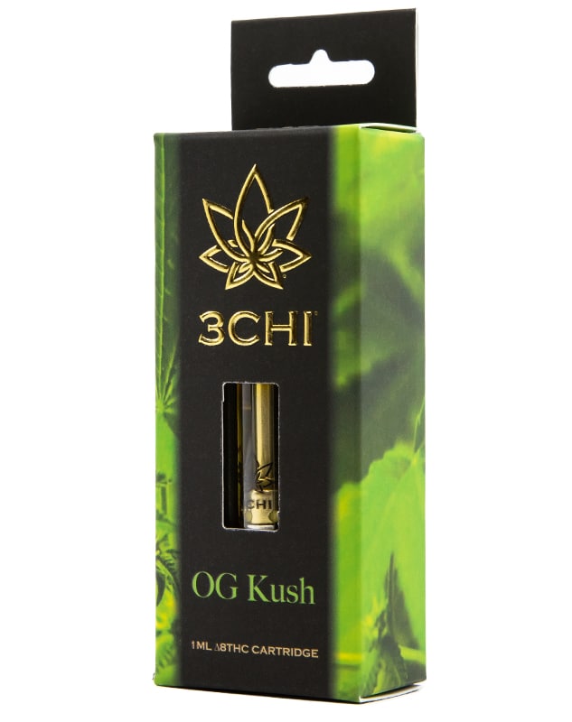 3 CHI Delta 8-THC 1ml Vape Cartridge 1000mg- OG Kush - Triangle Hemp Wellness