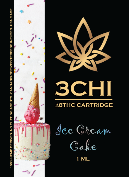 3 CHI Delta 8 Ice Cream Cake 1ML/1000MG - Triangle Hemp Wellness