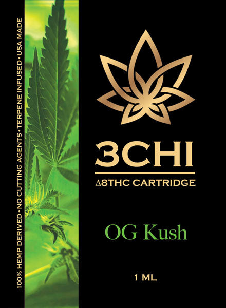 OG Kush Delta 8-THC 1ml Vape Cartridge 1000mg - Triangle Hemp Wellness