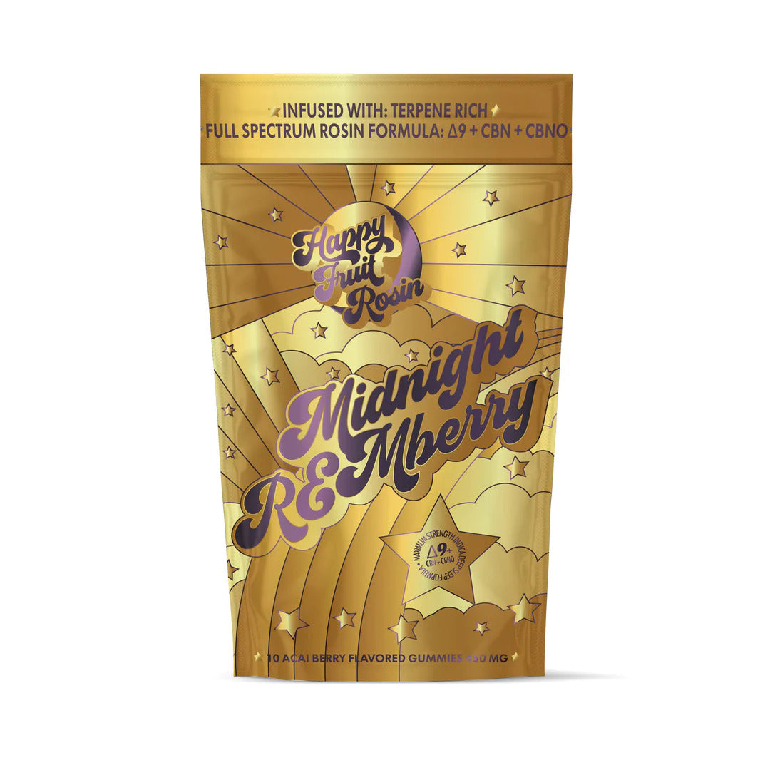 HAPPY FRUIT ROSIN FULL SPECTRUM D9 THC - Midnight REMberry- Indica - Triangle Hemp Wellness