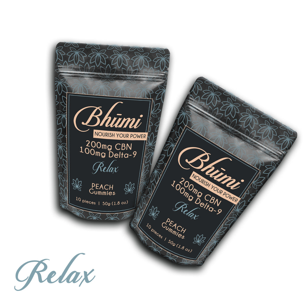 Bhumi Peach Gummy 10pc (200mg CBN + 100mg D9) - Triangle Hemp Wellness