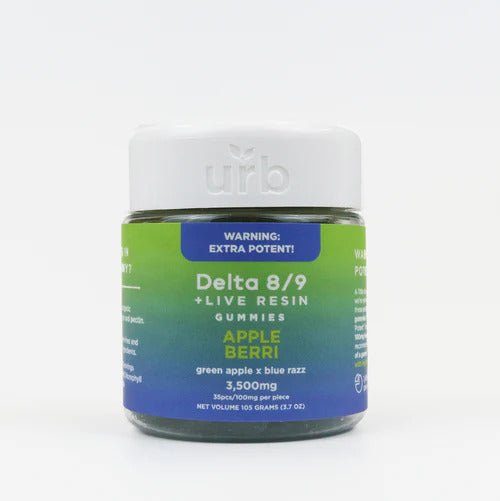 Urb Live Resin D8 | D9 Gummy Jars 3500mg - Triangle Hemp Wellness